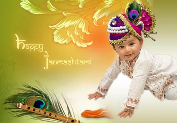 Beautiful Image Of Happy Krishna Janmashtami