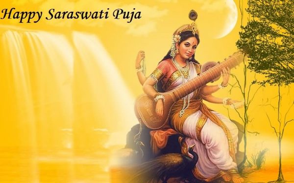 Beautiful Pic Of Happy Saraswati Puja