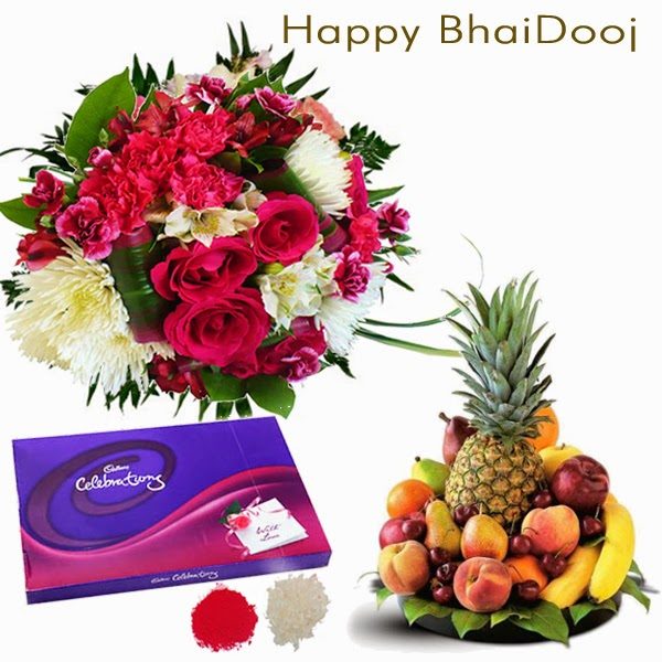 Bhai Dooj With Bouquet