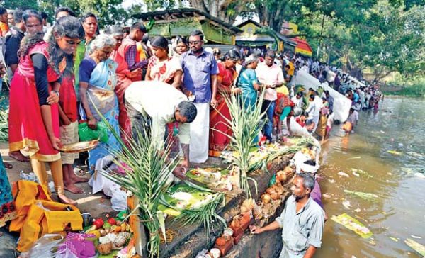 Devotees gathering Near Pond