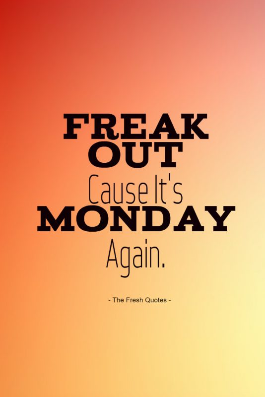 Freak Out Cause Its Monday Again