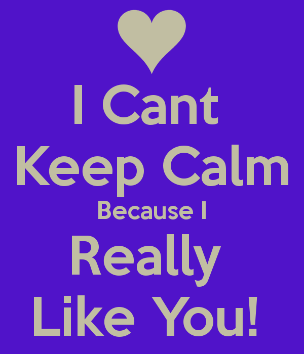 I Can’t Keep Calm Because I Really Like You