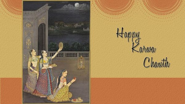 Lovely image of happy Karva Chauth