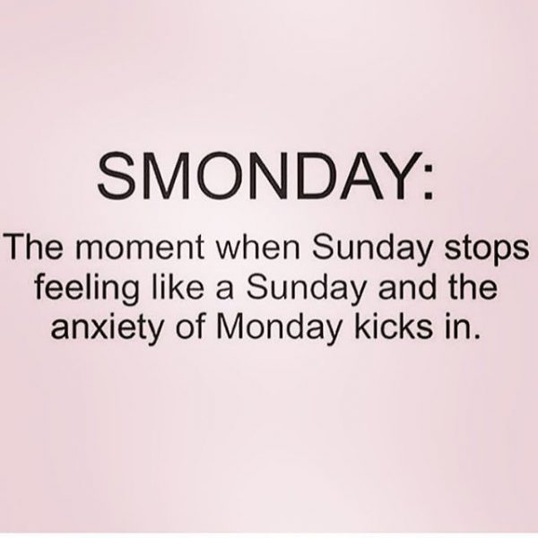 The moment when sunday stops feeling