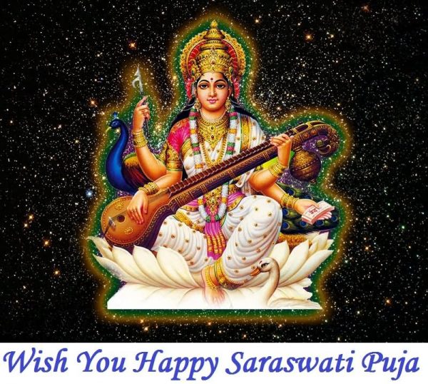 Wish You Happy Saraswati Puja Pic