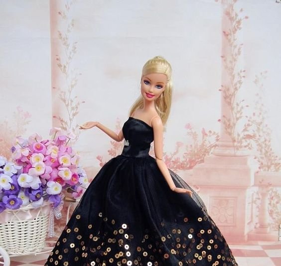 Barbie Doll Wearing Black Dress