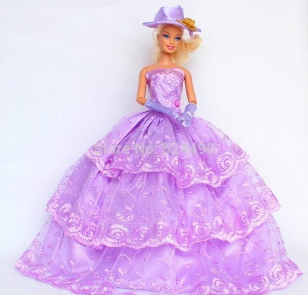 Barbie Doll Wearing Purple Gown