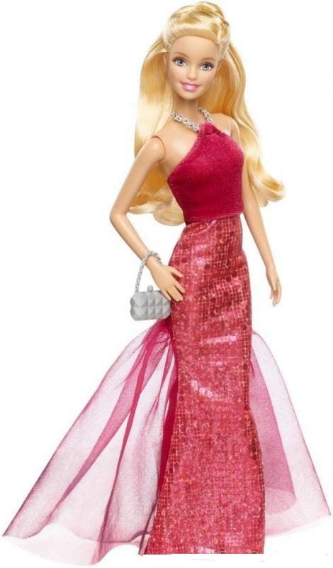 Barbie Doll With Red Halter Gown