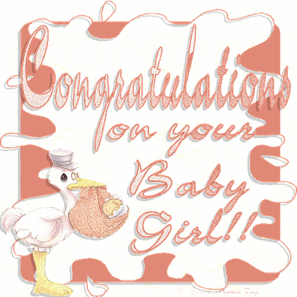 Congratulations On Your Baby Girl Glitter