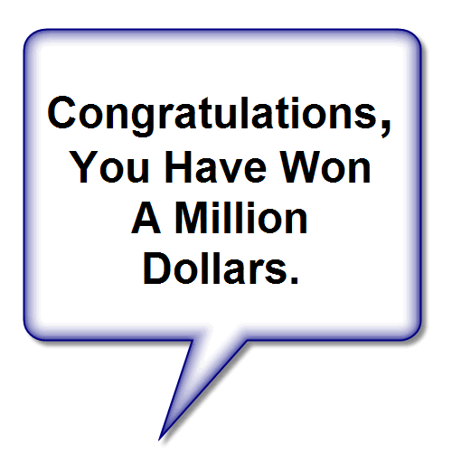 Congratulations You Have Won A Million Dollars Graphic