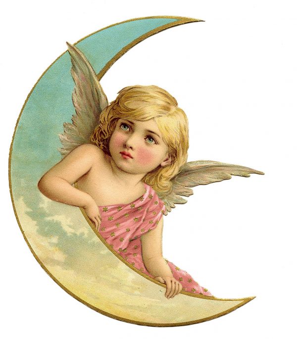 Cute Angel With Moon