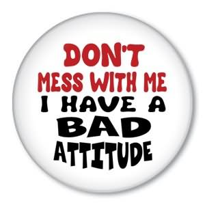 Don't Mess With Me I Have A Bad Attitude Don't Mess With Me I Have A Bad Attitude