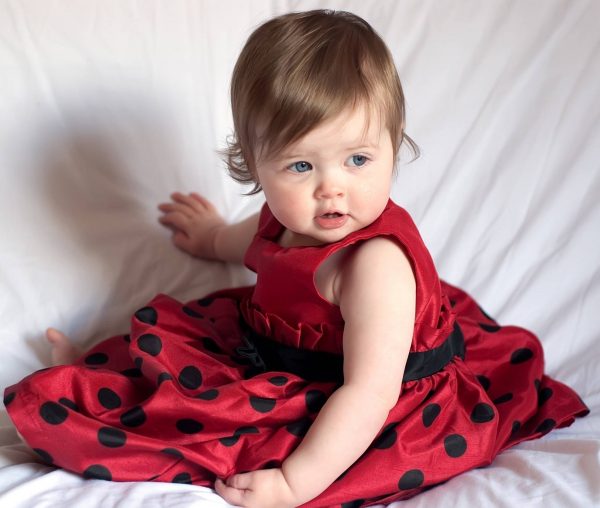 Girl Baby In Red Dress