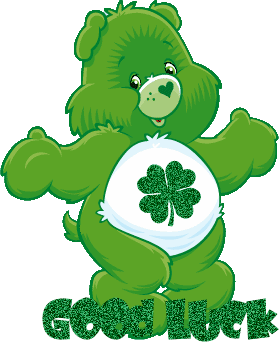 Good Luck Glitter Green Teddy Bear
