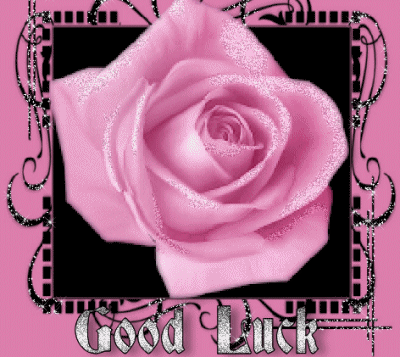 Good Luck Pink Rose Glitter