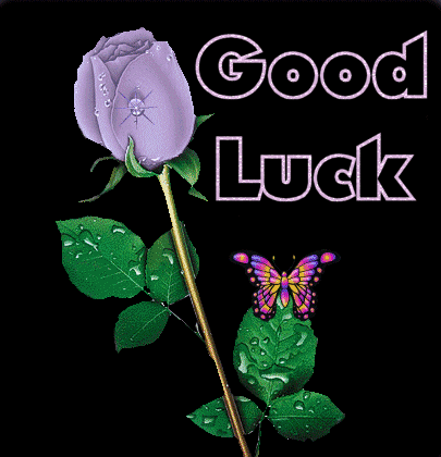 Good Luck Purple Rose Graphic