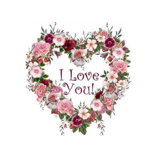 I Love You Heart Flower Image