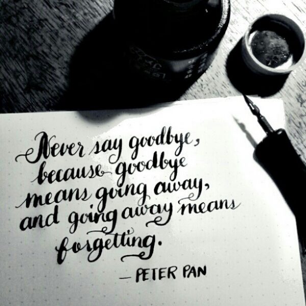 Never Say Goodbye Because Good Bye Means Going Away