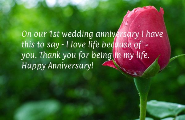 On Our First Wedding Anniversary