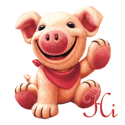 Piggy Saying Hi Animated Hello Pic