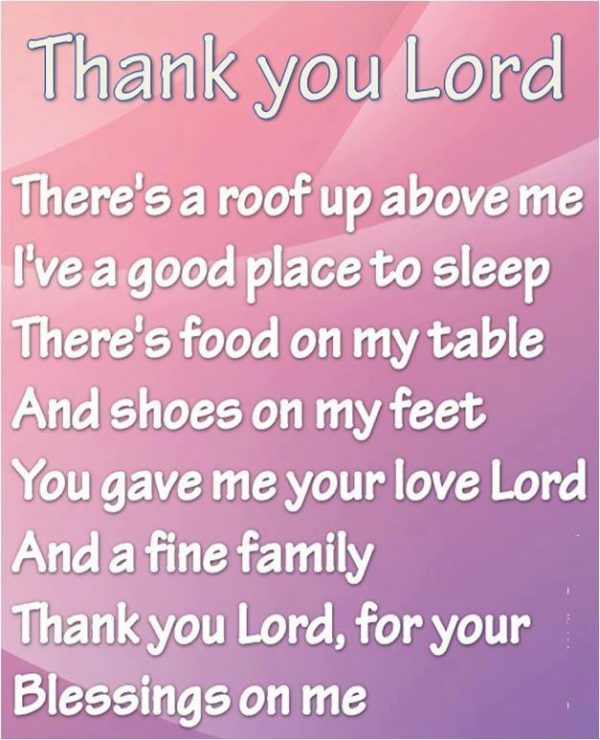 Thank You Lord For Your Blessings On Me