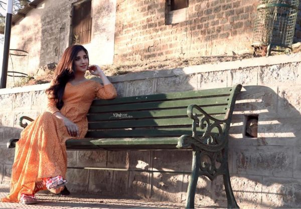 Kanika Mann In Orange Dress