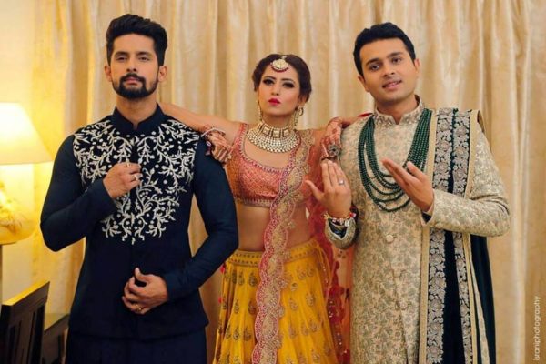 Sargun Mehta With Her Husband And Brother
