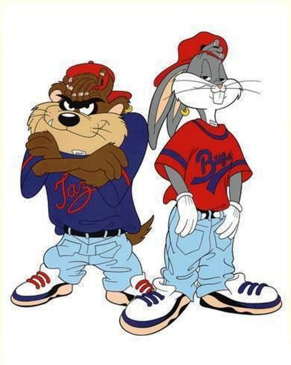 Bugs Bunny And Tazmanian Looking Cool
