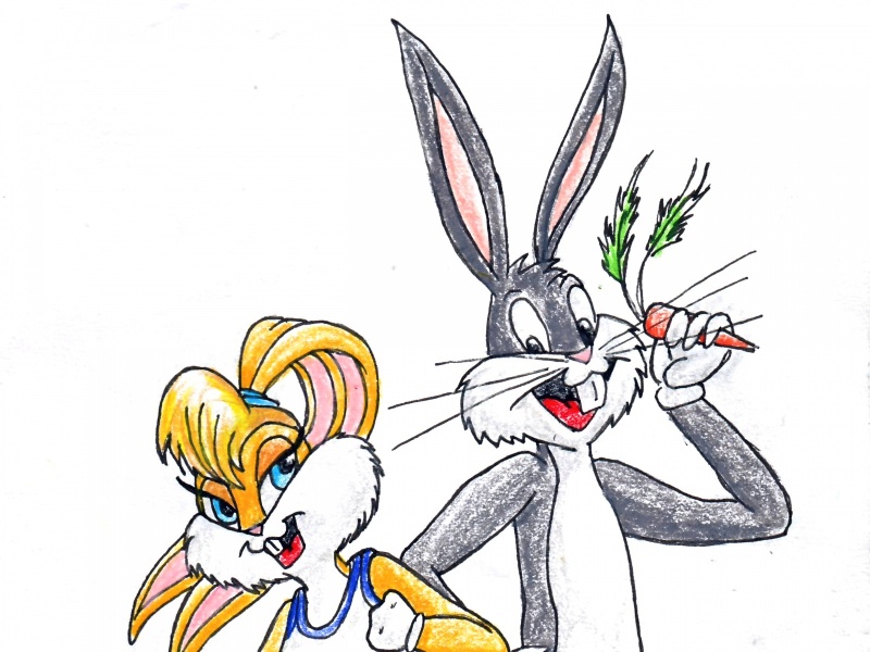 Drawing Of Bugs Bunny And Lola Bunny - DesiComments.com