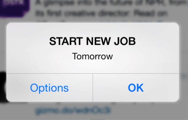 Start New Job Tomorrow
