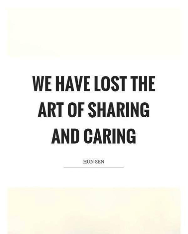 We Have Lost The Art Of Sharing