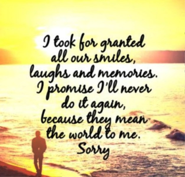 I Took For Granted All Our Smiles
