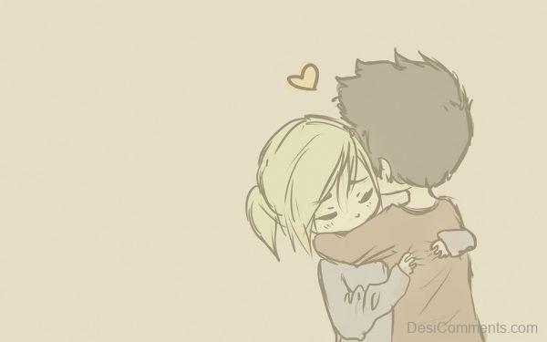 Cute Animated Couple Hugging