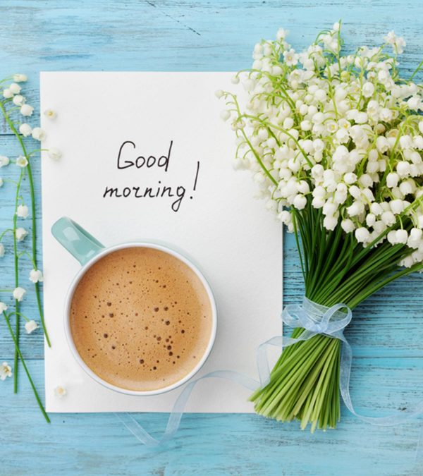 Good Morning Tea And Flowers Image