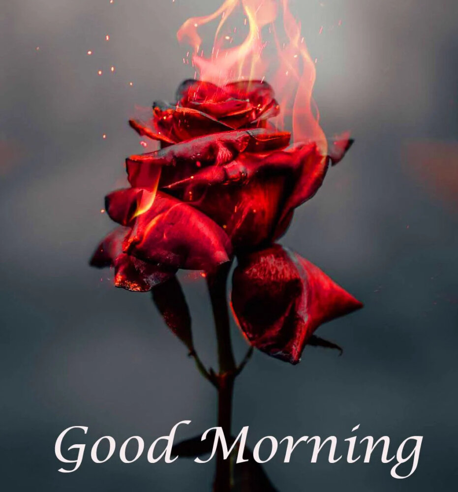 Good Morning Burning Rose Image - DesiComments.com