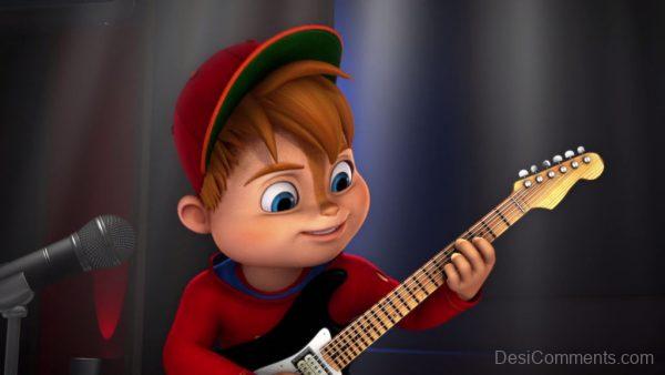 Alvin Playing Guitar