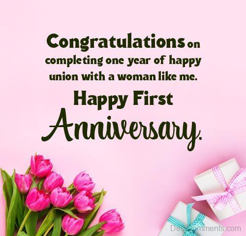 Happy First Anniversary - DesiComments.com