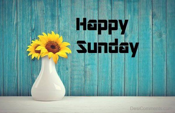 Happy Sunday With yellow Flowers In Vase