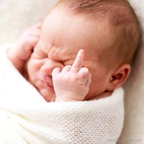 Baby Giving Middle Finger