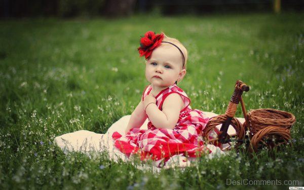 Baby Girl On Picnic