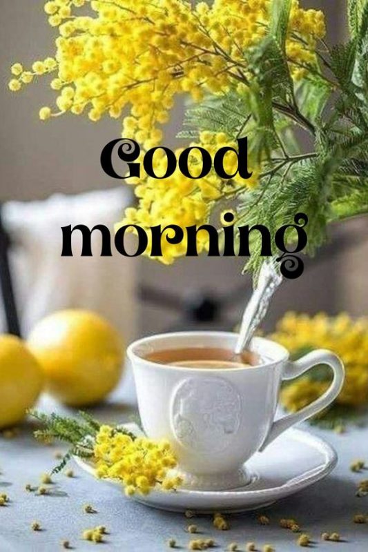 Beautiful Flower Good Morning Tea Image