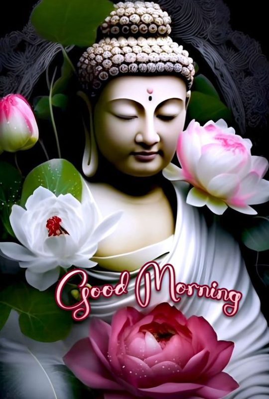 Beautiful Good Morning Lord Buddha Wish Image