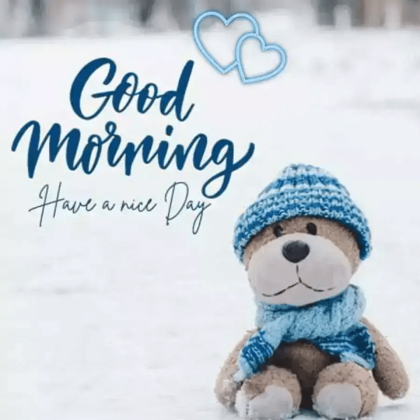 Good Morning Blue Teddy Have A Great Day Image