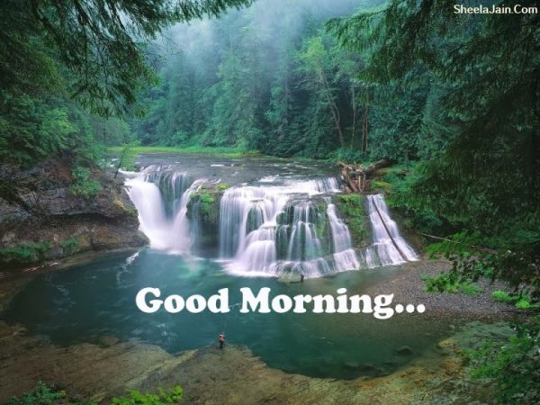 Adoreble Good Morning Waterfall Image
