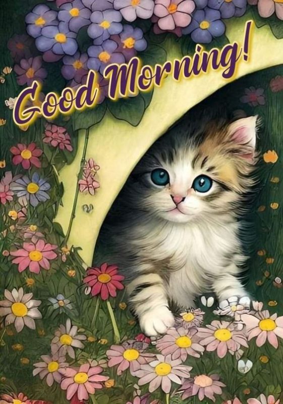 Good Morning Cat Have A Wonderful Day Ahead