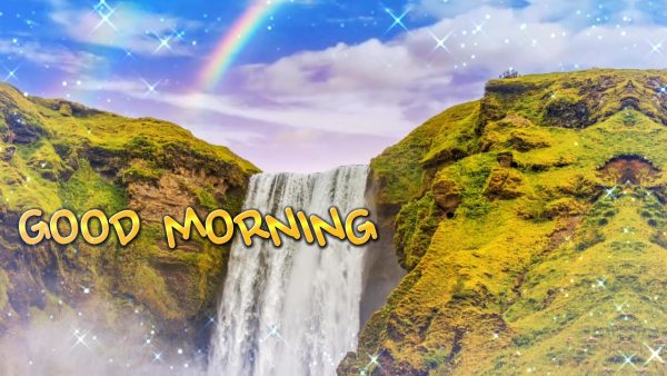 Good Morning Rainbow Waterfall Image