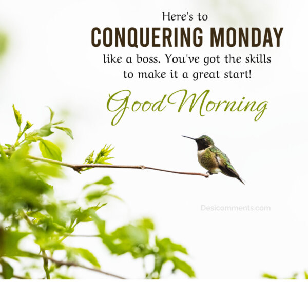 Good Morning Here's To A Conquerig Monday