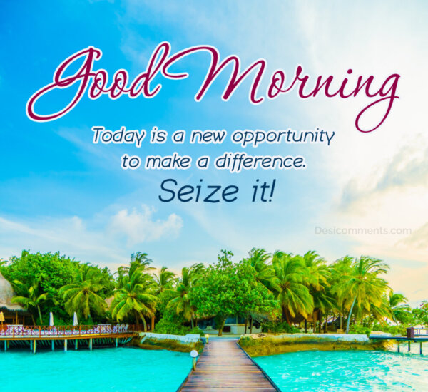 Good Morning Today Is A New Opportunity To Seize It