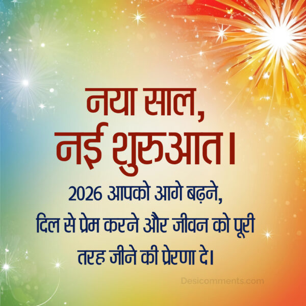 Lovely Happy New Year Nice Hindi Wishing Pic