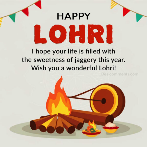 Wish You A Wonderful Happy Lohri Greeting Pic